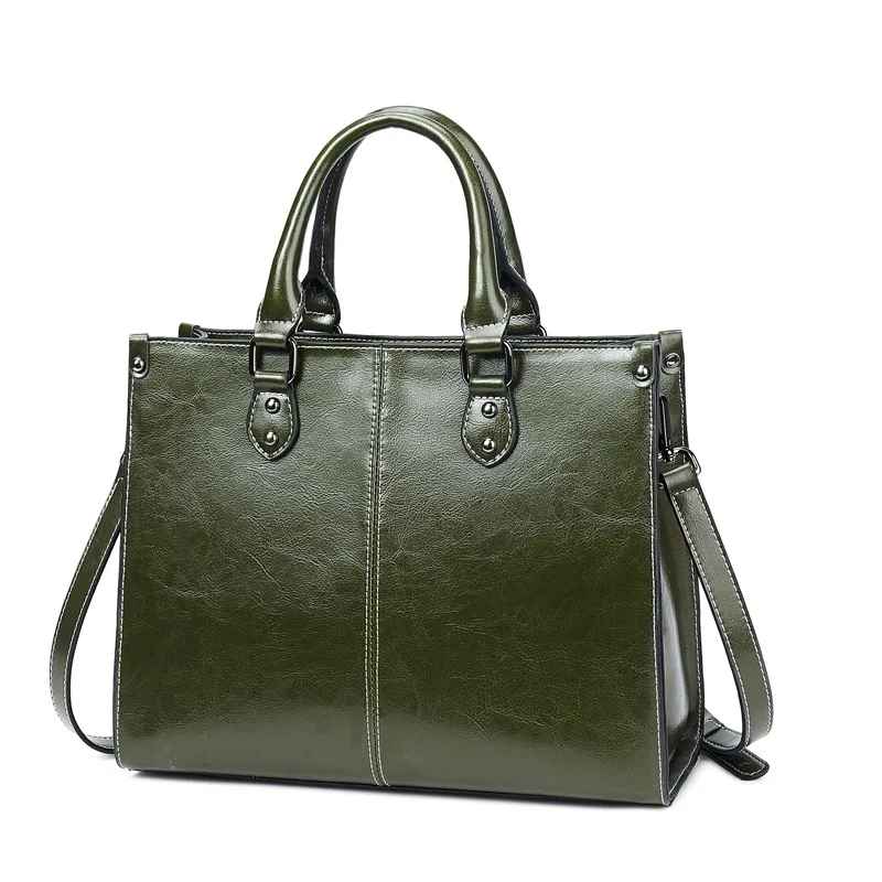 👜 Borsa da donna a tracolla Tote Bag con manico superiore in vera pelle di vacchetta femminile