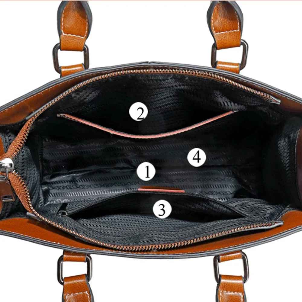 👜 Borsa da donna a tracolla Tote Bag con manico superiore in vera pelle di vacchetta femminile