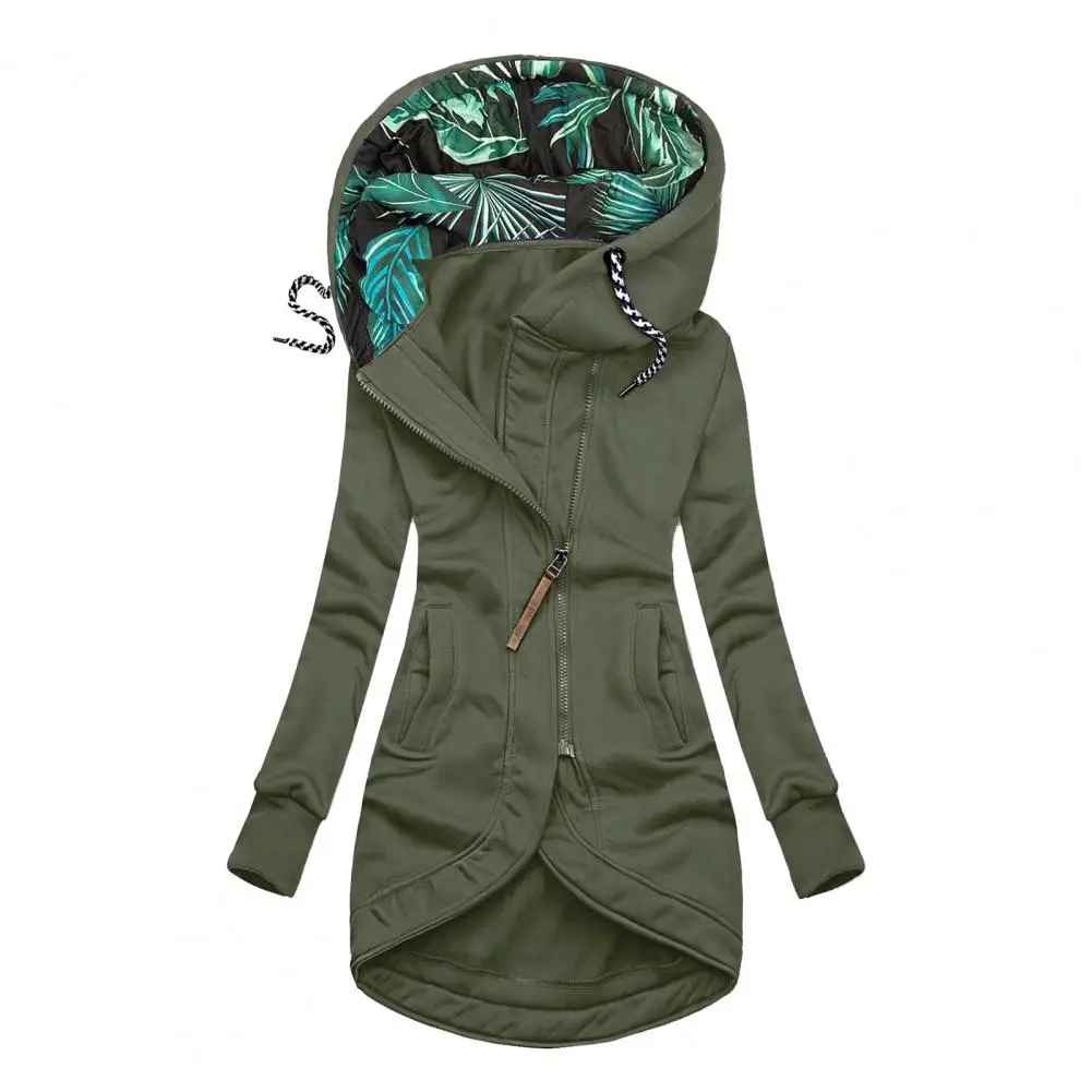 🧥 Cappotto da donna 👩 casual con stampa foglie🌿 tasche a maniche lunghe con cappuccio🧢