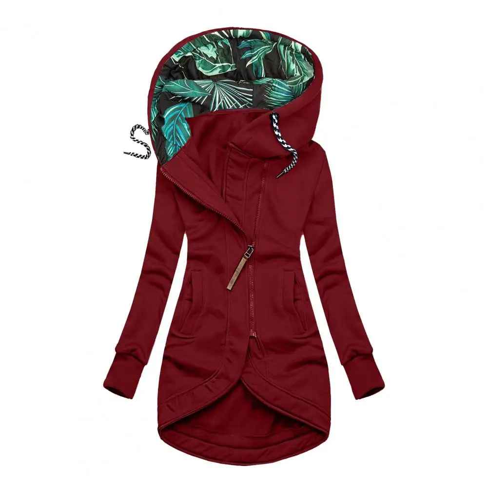 🧥 Cappotto da donna 👩 casual con stampa foglie🌿 tasche a maniche lunghe con cappuccio🧢