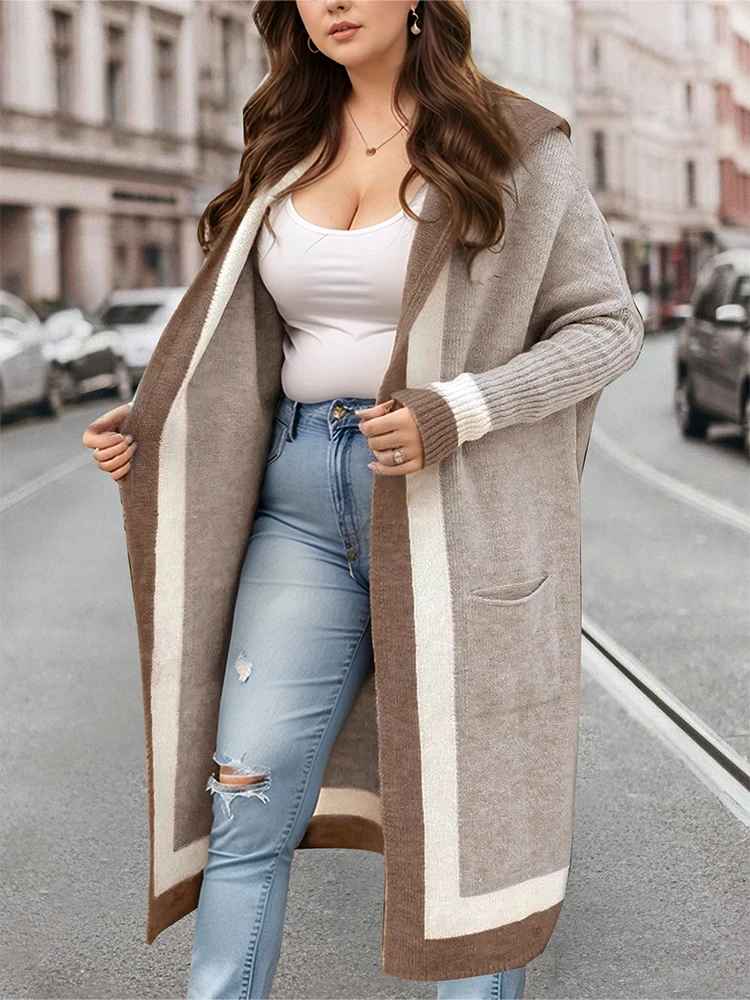🧥🧶 Cardigan-Maglione Lungo Donna con cappuccio 🍁❄️ perfetto per Autunno & Inverno